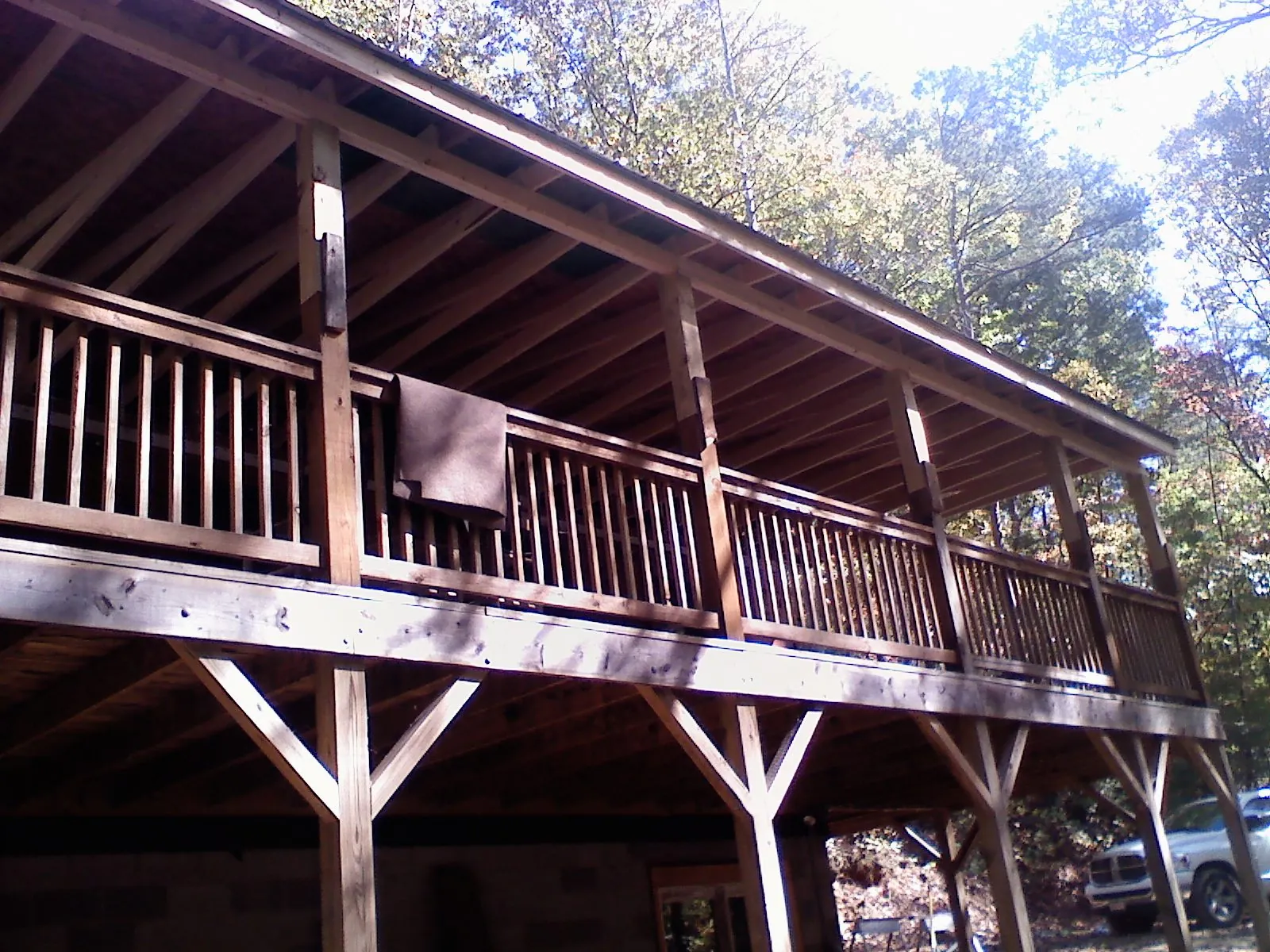 Timber framing under a new elevated porch and deck — Roof Leak Repair in Hagerman by Roofing Brothers